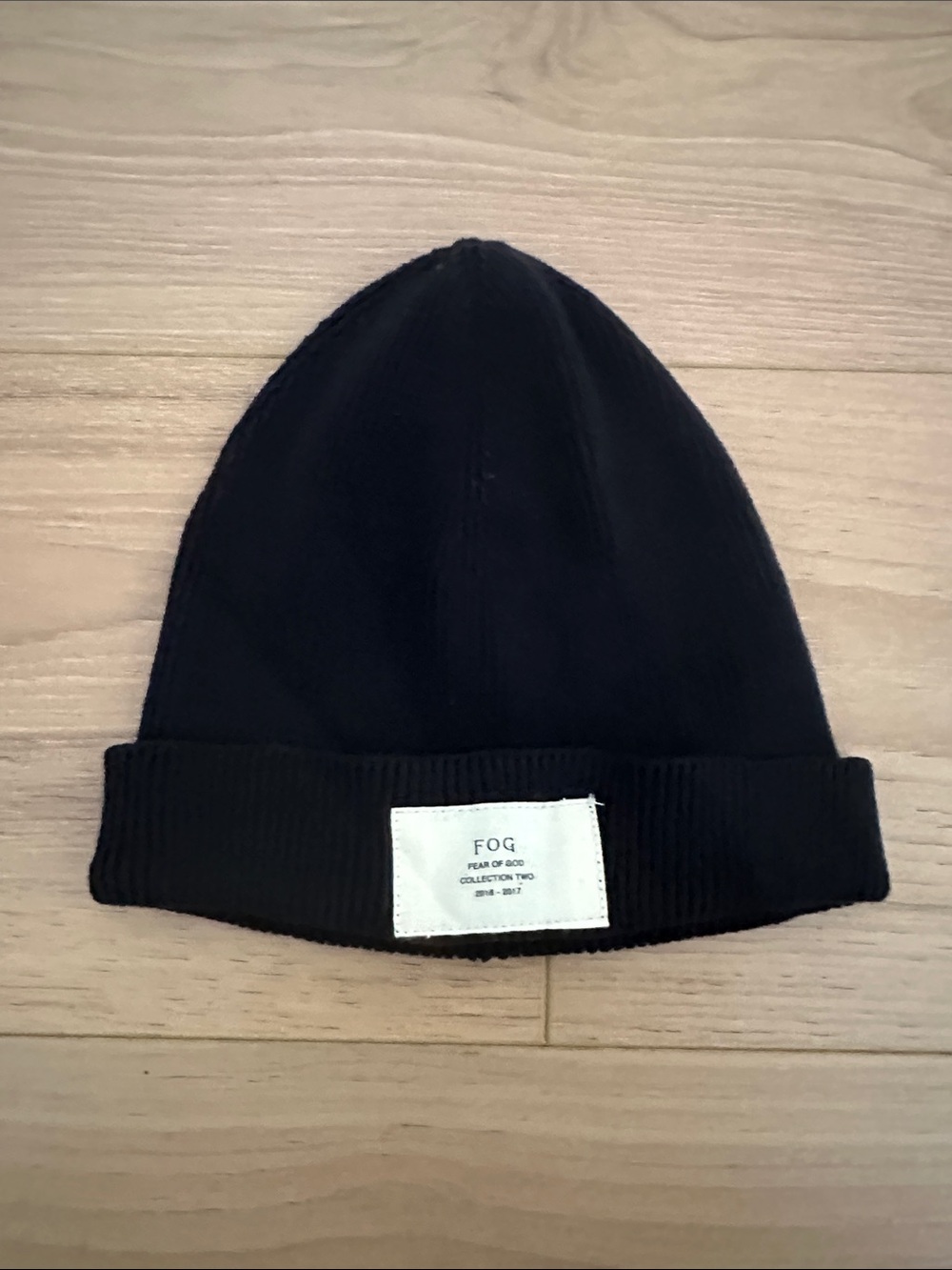 Fear of God Black FOG Branded Cuffed Beanie